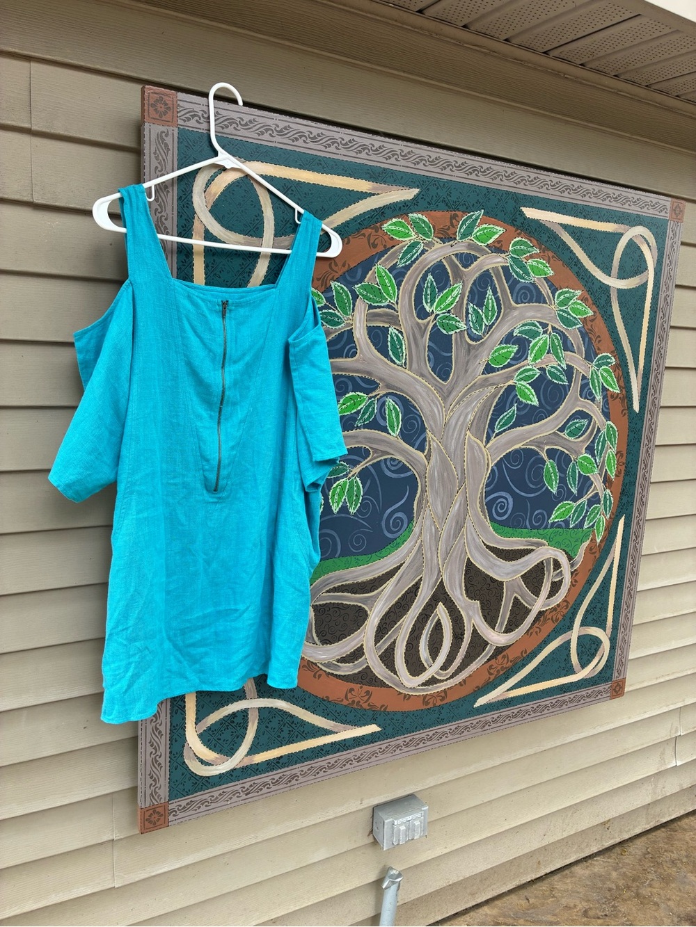 Soft Surroundings Teal Tank Dress with Front Zipper